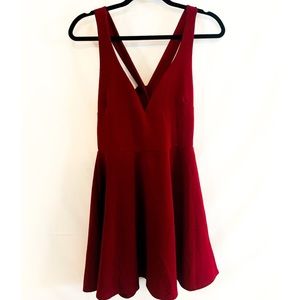 Maroon Dress with Bow Backing